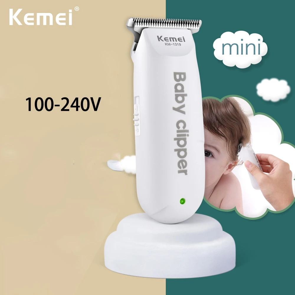 Kemei 1319 الكهربائية الطفل الشعر المتقلب المحمولة البسيطة الاطفال آلة قطع الشعر منخفضة الضوضاء مقص الشعر قابلة للشحن ماكينة حلاقة كتم