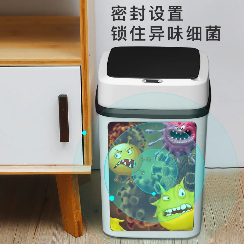 Kitchen Trash Bin 13L Bathroom Touch Trash Can In The Toilet Smart Garbage Bucket Waste Bins Dustbin Smart Trash Can Kitchen