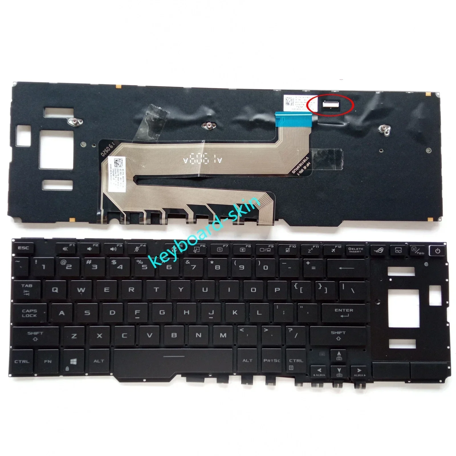 لوحة مفاتيح جديدة بإضاءة خلفية بدون إطار بواجهة RGB الأمريكية لـ ASUS ROG Zephyrus Duo مقاس 15 بوصة GX550L GX550LXS GX550LWS GX551 GX551Q GX551QS