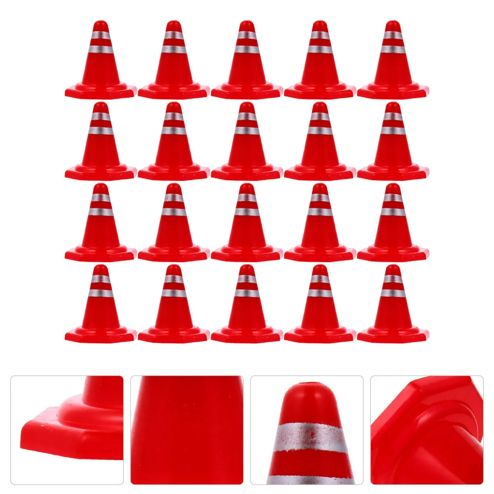 

50 Pcs Car Decor Sandbox Barricades Roadblock Sign Obvious Traffic DIY Model Cake Red Table Cone for Child Travel