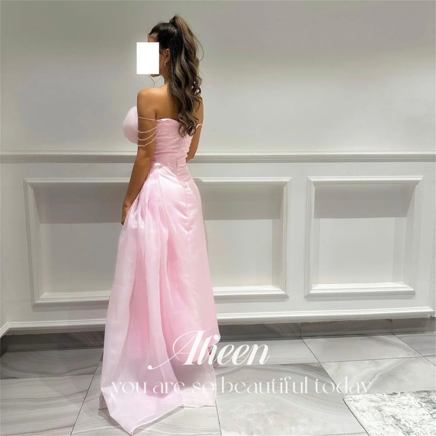 Flowers Organza Pink Wedding Party Dress Women Elegant Luxury Evening Dresses customized Robe De Soiree Femmes Ball Gowns Long