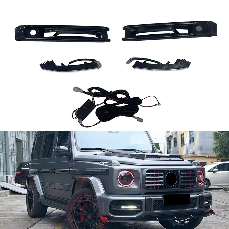 

2019 Year+ W464 G63 PP Material Exterior Fog Lights Frame with Light for W464 G63 Dry Carbon Front Bumper Light Frame with LED