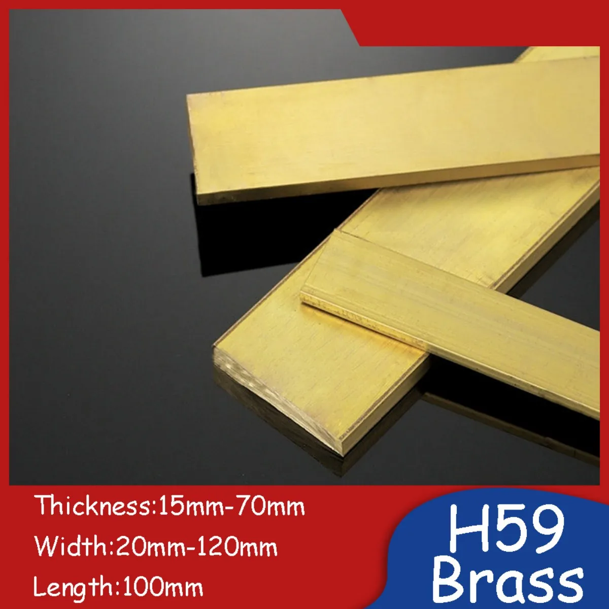 H59 Brass Flat Bar Metal Elongated Rectangular Plate Strip High-Temperature-Resistant Thermally Conductive Metal