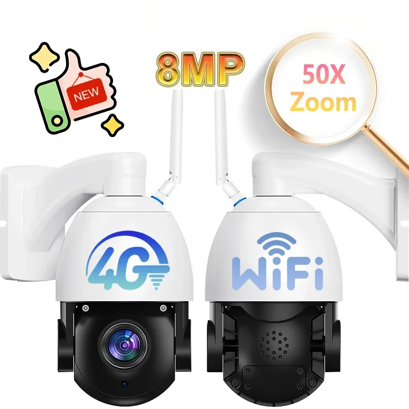 Wistino 8MP Farm Wireless Outdoor Camera Tracking PIR Infrared Detection Full Color Night Vision Ptz Camera 50x Zoom