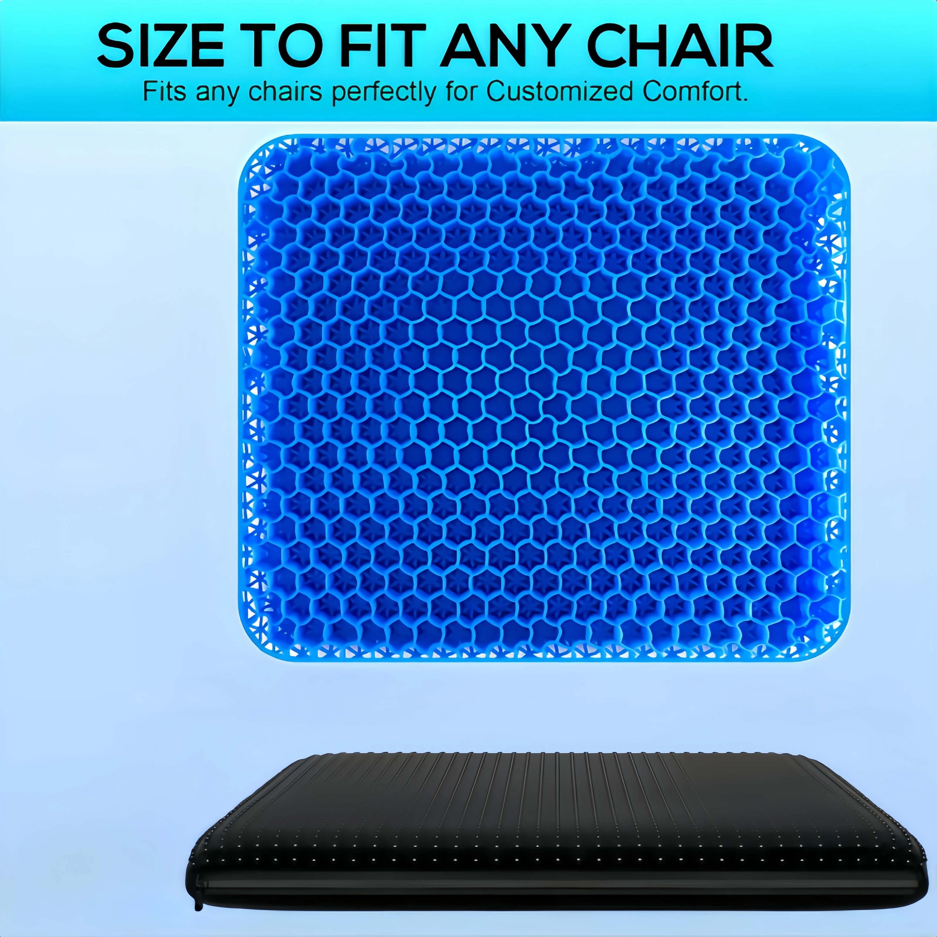 Cool Gel Seat Cushion Summer Breathable Honeycomb Design For Pressure Relief Back Tailbone Pain Home Office Wheelchair Chair Car