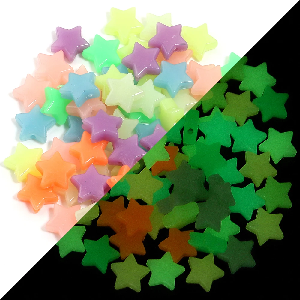 100 قطعة ستار مضيئة الخرز شكل قلب الاكريليك الخرز فضفاض خزر عازل DIY بها بنفسك صنع المجوهرات أساور إكسسوارات عقد