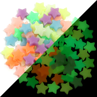 100pcs Luminous Star Beads Heart Shape Acrylic Beads Loose Spacer Beads For DIY Jewelry Making Bracelets Necklace Accessories