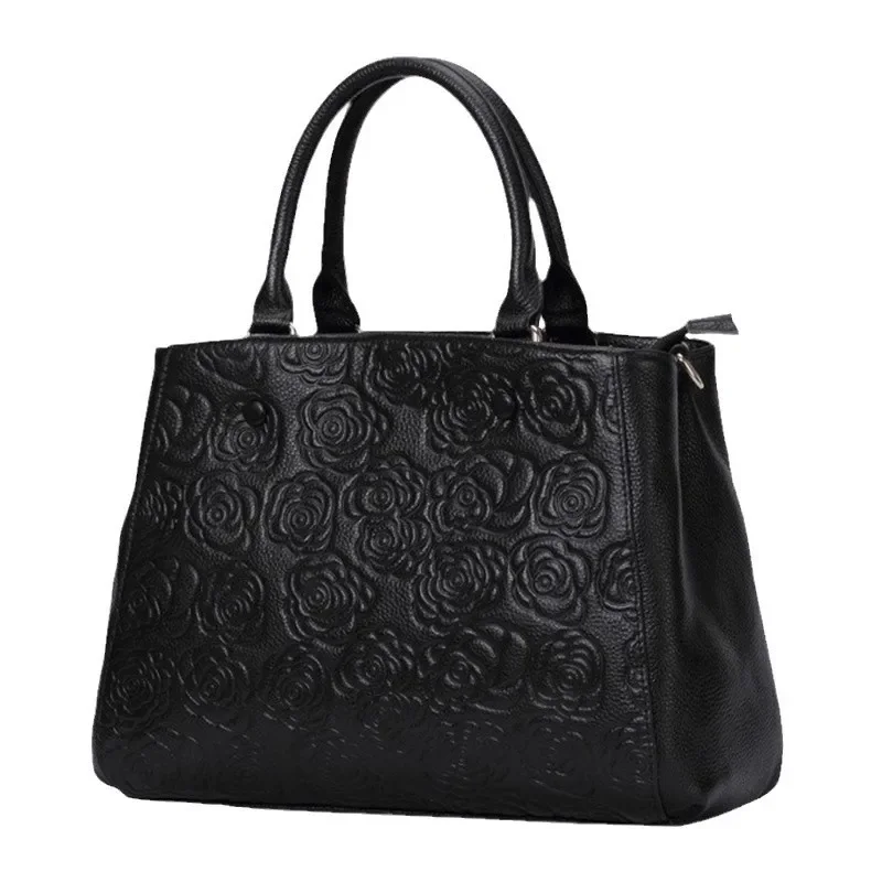 

New Fashion Flower Women Handbags European Designer Cow Genuine Leather Shoulder Bags Female Girl Brand Luxury Crossbody Bag