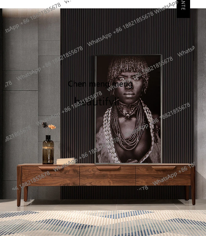 

Скандинавский новый китайский стиль, мебель для гостиной из цельного дерева, простой напольный шкаф, минималистичная подставка под телевизор из черного ореха