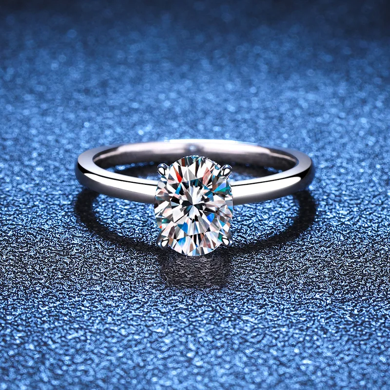 

LioraGem Temperament Pigeon Egg Moissanite 2 Carat Women's Ring, Elegant Engagement Wedding Ring Platinum PT950 Stamp