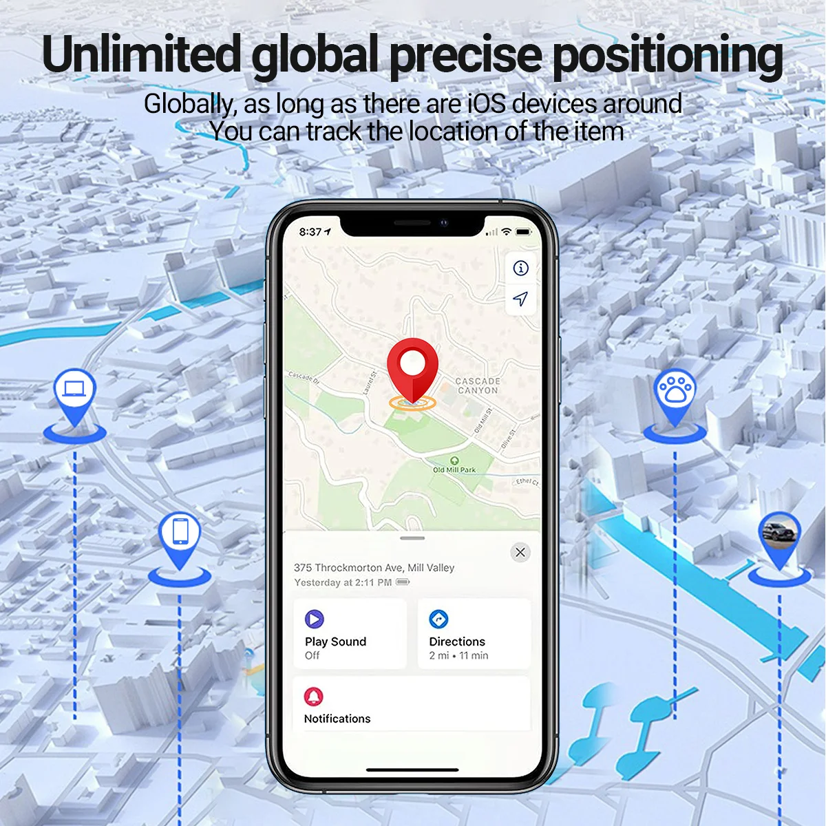 Goapla Elderly&Children Tracker with Find My APP iOS Only Keys Finder and Item Locator for Luggage Backpack Suitcases