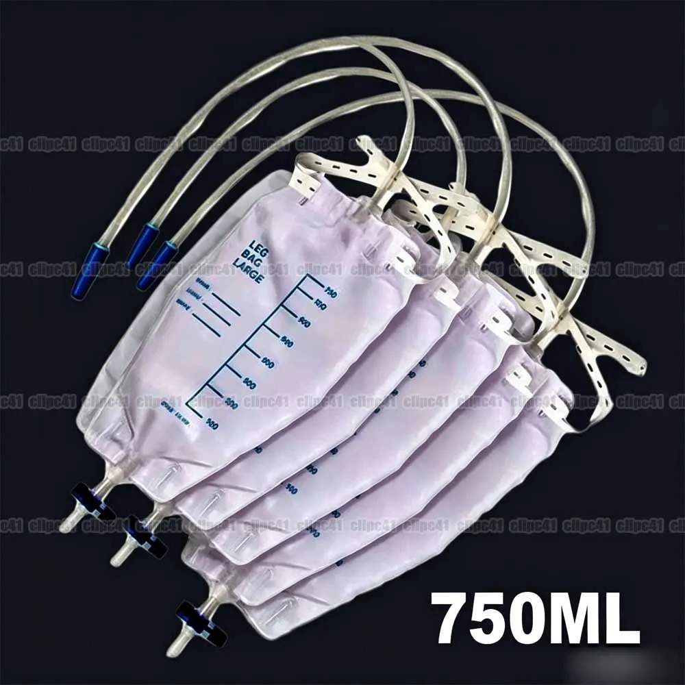 750ml Drainage Bag Urine Collection Urination Bags Thickened Catheter Leg Bag Storage with Tube Drainage Bags Kit
