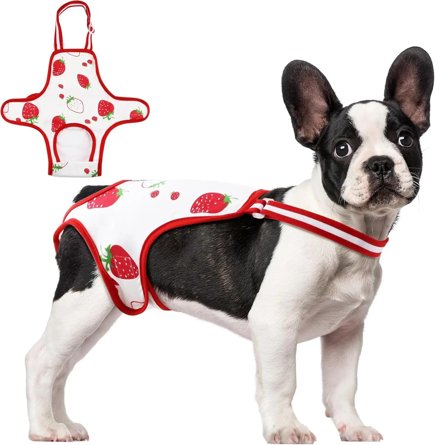 Reusable Female Dog Diapers with Adjustable Suspender for Small Medium Dogs, Washable Puppy Onesie Sanitary Physiology Panties