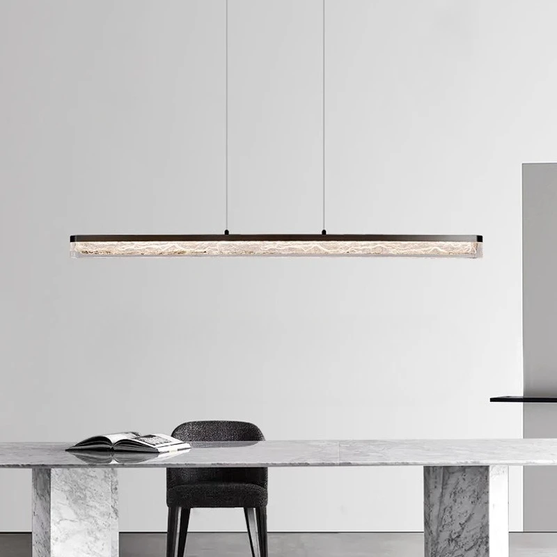 

Italian minimalist restaurant chandelier modern creative eye protection table designer high-end one-word strip light