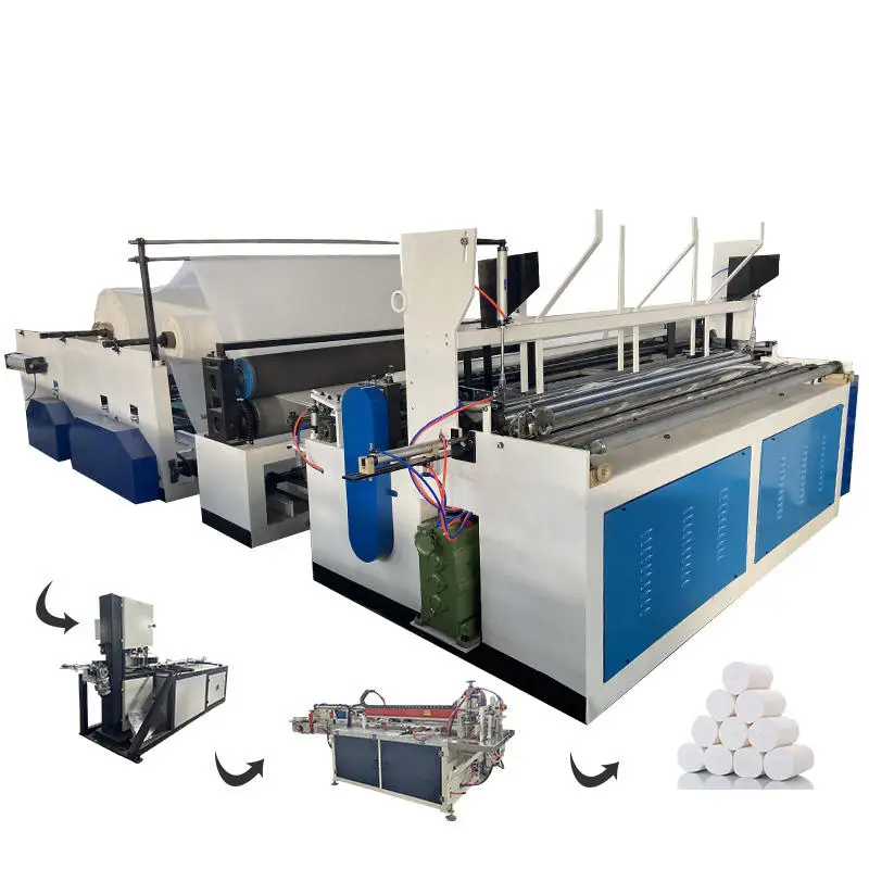 Bathroom Hotel Toilet Roll Production Line Household Kitchen Towel Roll Toilet Tissue Paper Rewinding Slitting Packing Machine