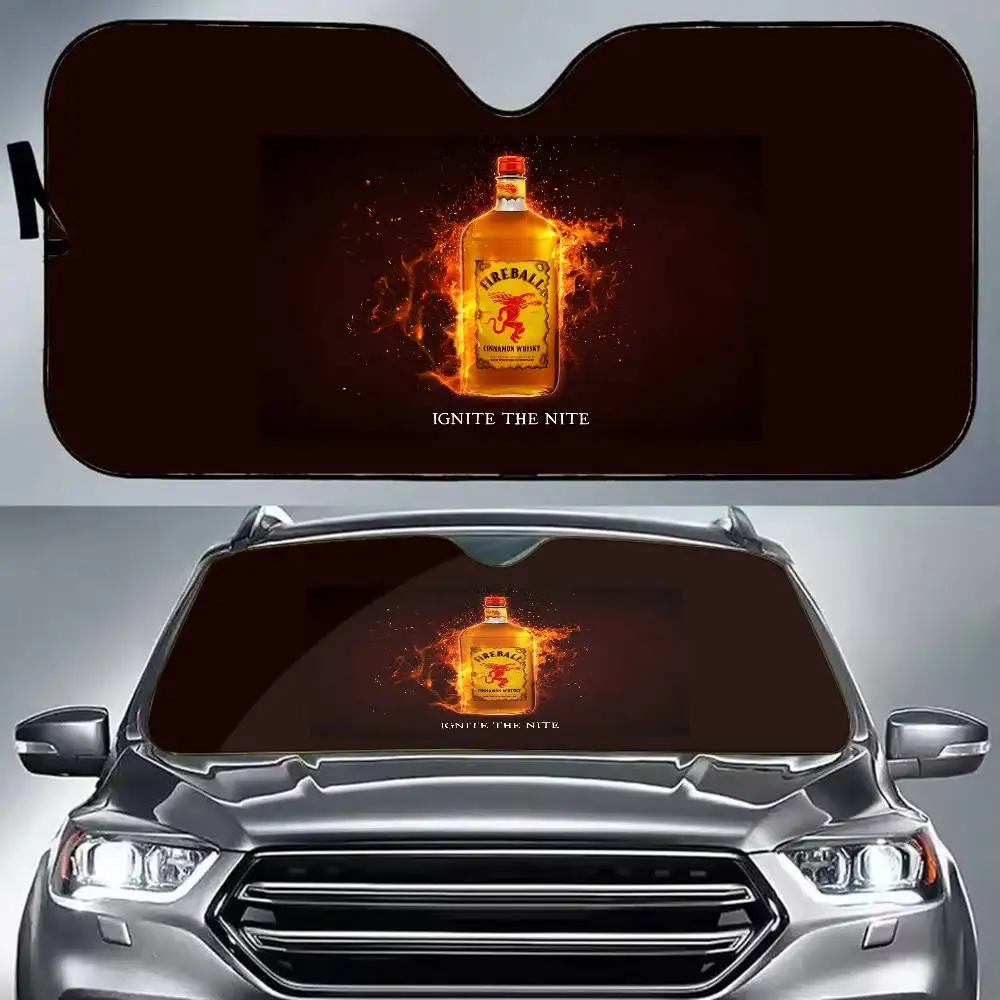 Fireball Canela Whisky Parasol para coche Parabrisas de verano Protección UV plegable Cubierta de parabrisas con bloqueo de calor