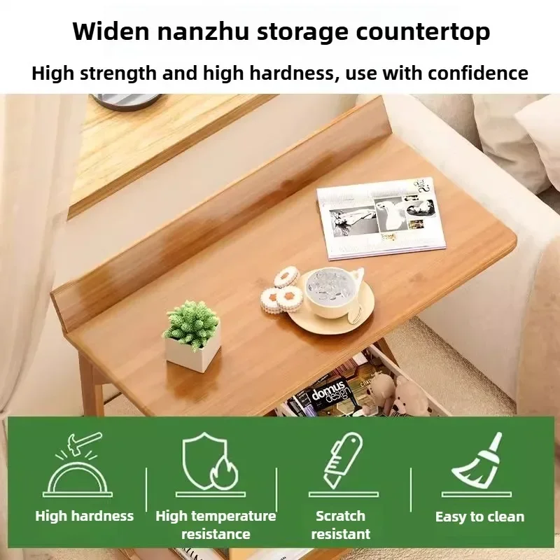 طاولة حافة الأريكة، طاولة قهوة متحركة بعجلات، غرفة معيشة صغيرة بسيطة، غرفة نوم من الخشب الصلب، طاولة بجانب السرير، رف تخزين