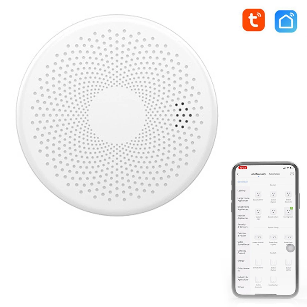 2 In 1 Tuya WiFi 2 In 1 Intelligent Smokes Carbon Monoxide Detector CO Gases Detectors Sound Flash Light Alarm Function Detector