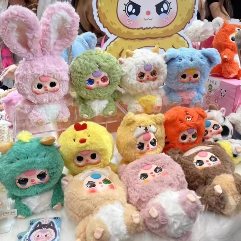 Genuine Baby Three V3 Plush Blind Box Full Series Macaron Rabbit Box Trendy Vinyl Dolls Pendants Cute Dolls Girls Birthday Gift