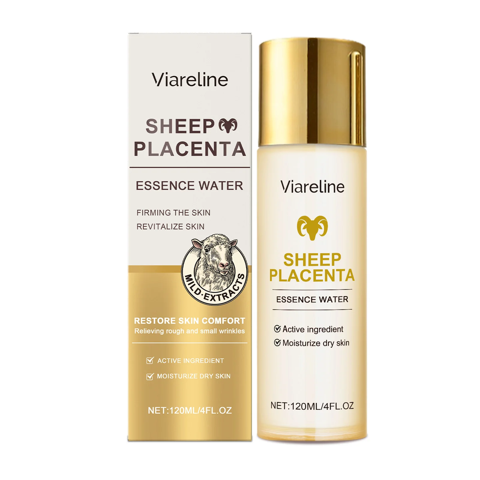 

Viareline Sheep Placenta Essence Water - Skin Firming & Revitalizing Toner, Moisturize Dry Skin, Restore Comfort, 120ml