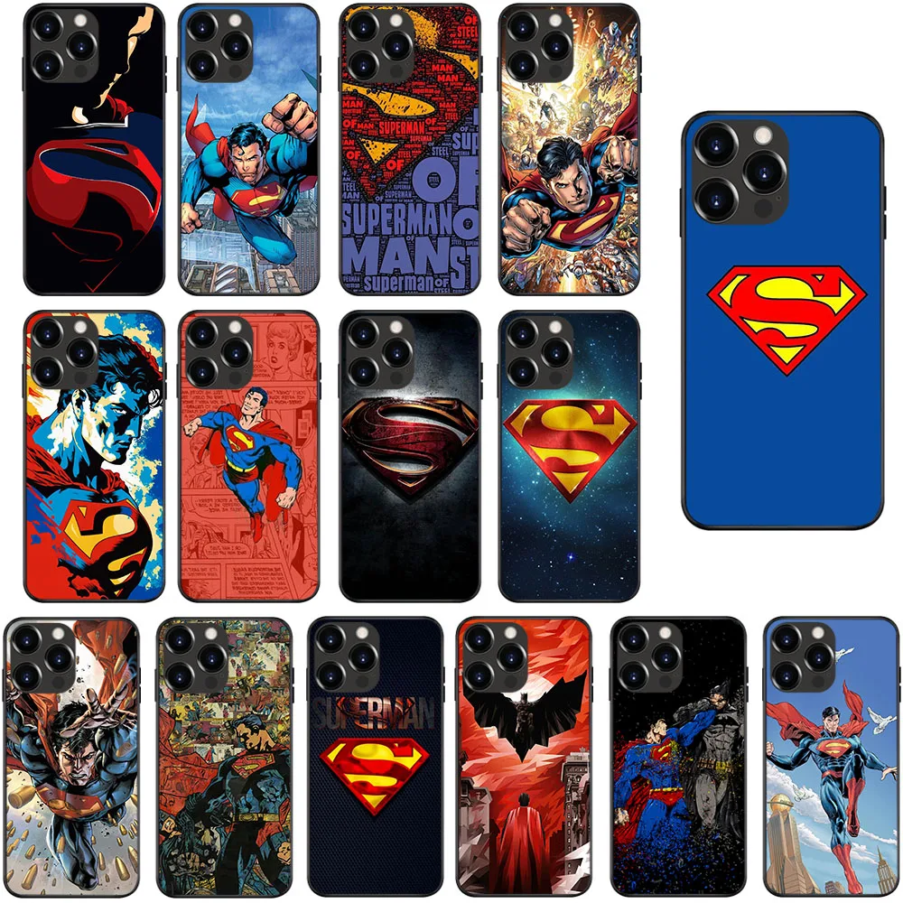 AI-62 Superman Soft Case For iPhone 15 14 13 12 11 Mini Max Pro Plus