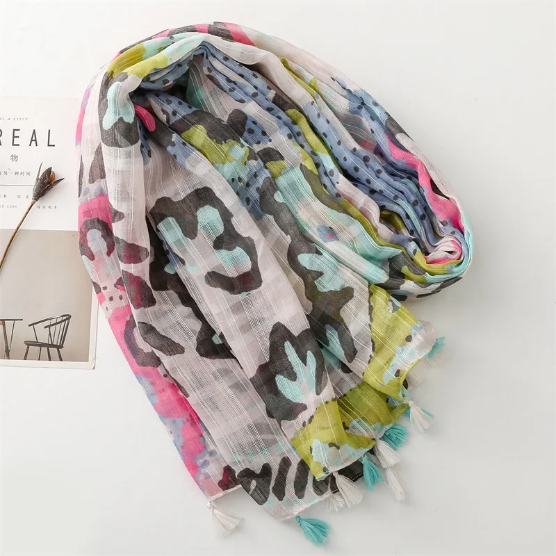 Winter Scarves for Women Korean Fashion Luxury Brand Scarves Woman Long Printed Scarf Women's Beach Cape Muslim Hijab