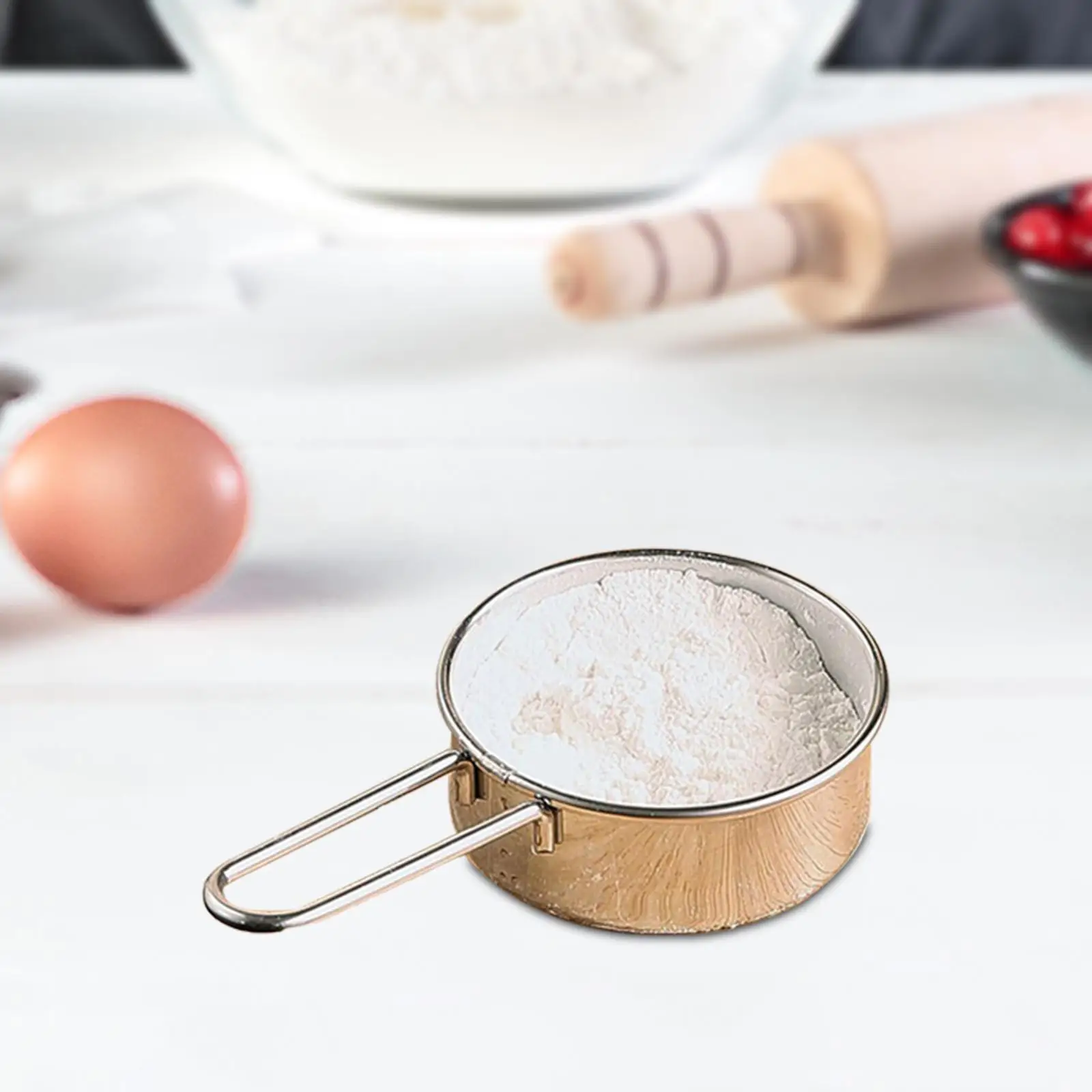 Mini Flour Sieve with Long Handle Small Strainer for Pastas Flour Coffee