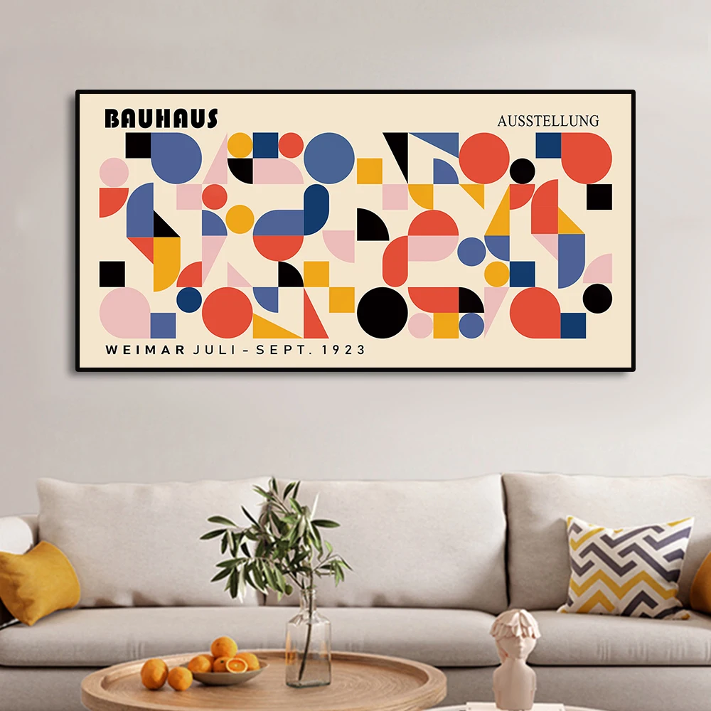 Large Matisse Bauhaus Geometric Leaves Exhibition Poster Abstract Canvas Painting Prints Minimalist Wall Art for Home Decor 1PC