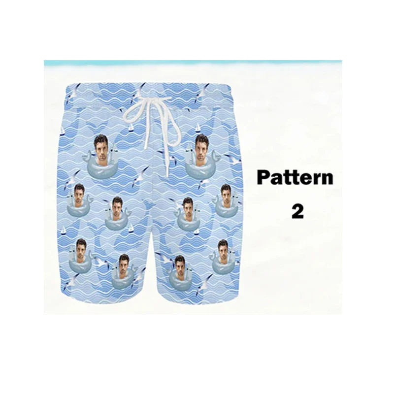 Summer Hawaiian 3D Custom Face Photos Printing Beach Shorts Women Fashion Streetwear Board Shorts Funny Y2k Swimming Shorts Men