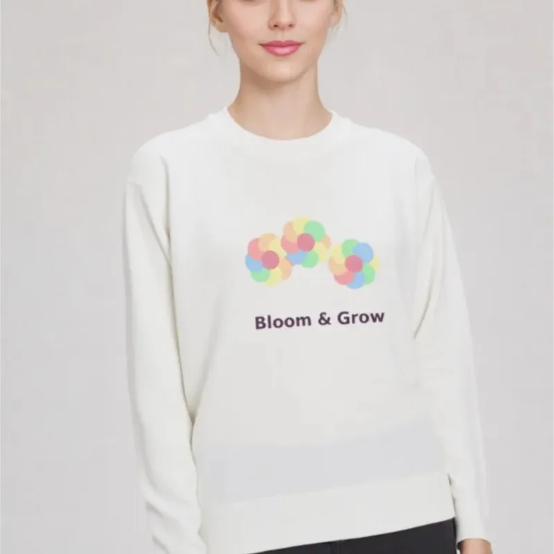 

Autumn Winter Pattern Print Pullover Sweater Lady Loose Casual Fashion All-match Knitting Jumpers Ladies Long Sleeves Top 2026