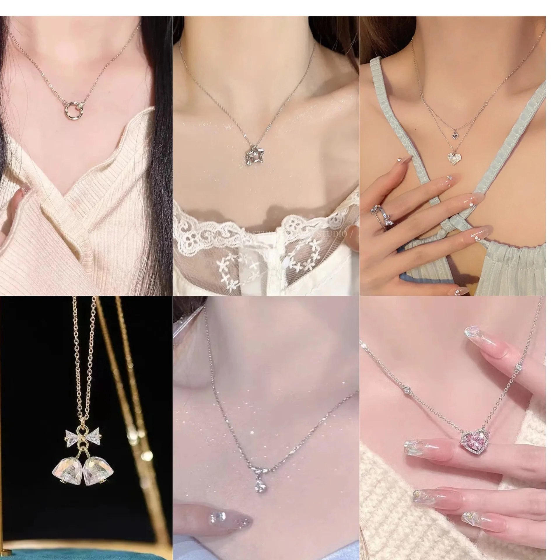 

Популярное универсальное ожерелье с розовым бриллиантом в форме сердца, свежий и нежный кулон, летняя коллекция 2025, изысканная цепочка на ключицу в стиле принцессы и феи