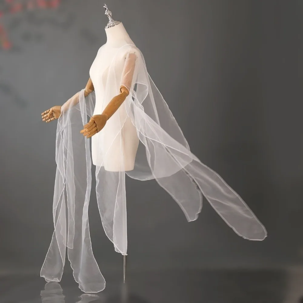 Tulle Yarn Fairy Lace Shawl Organza Chinese Style Ancient Style Shawl Dance Top Water Sleeves Hanfu Accessories Cosplay