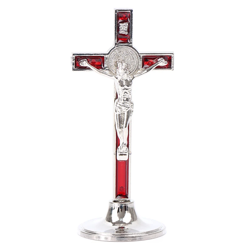 Cross Crucifix Stand Christ Catholic Jesus Statue Figurine Prayer Church Decor