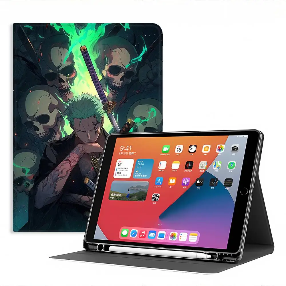Case for Apple iPad Pro11 13 Air 11 13 M4 M3 M2 A16 2026 10th 7/8/9th With Pencil Holder Air 4/5/6th One Pieces Zoros Luffys