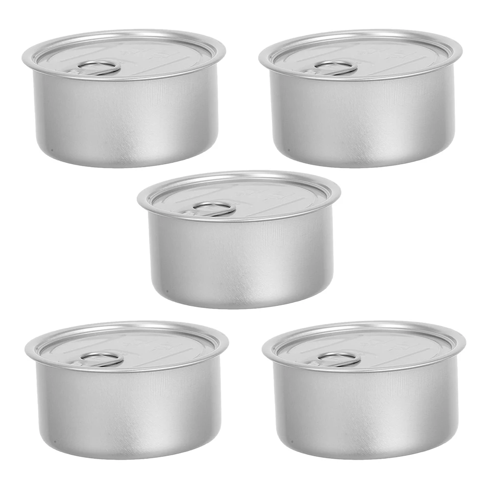 

5pcs 180Ml Sealed Easy Open Aluminum Can Airtight Tea Coffee Juice Storage Container For Kitchen Office Travel Metal Food
