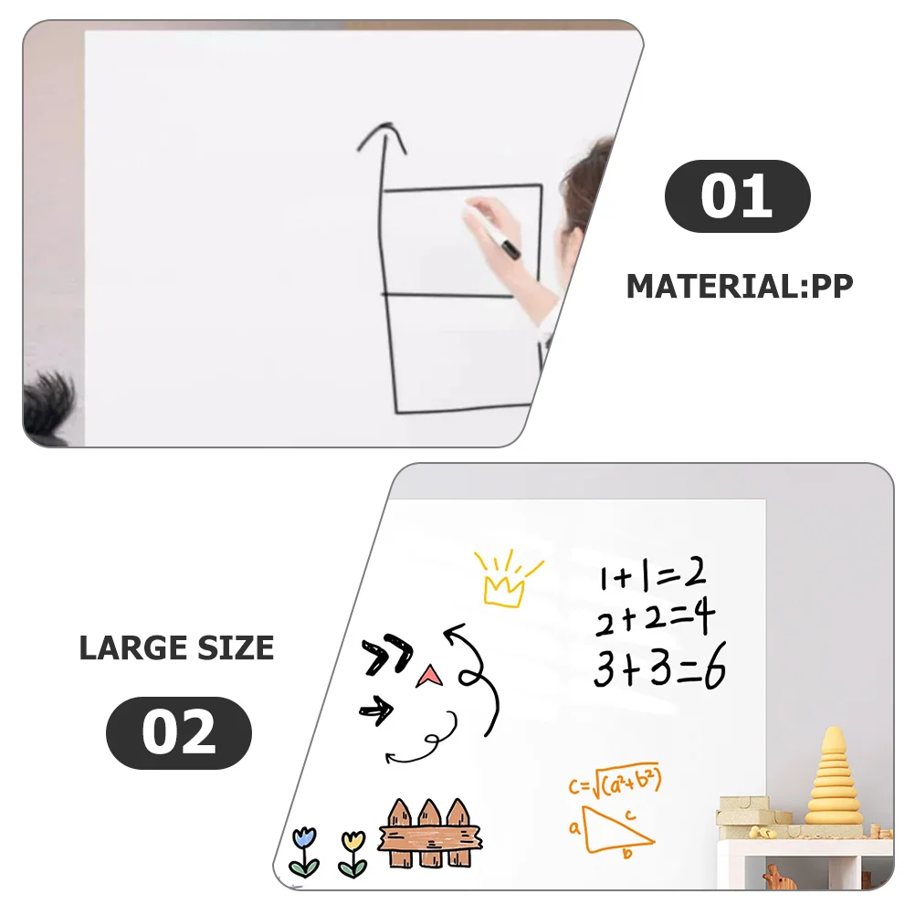 Office Home Self Adhesive Wall Whiteboard Sticker Nail Stickers Wallpaper Erasable Boards Pp Dry Erase Whiteboards