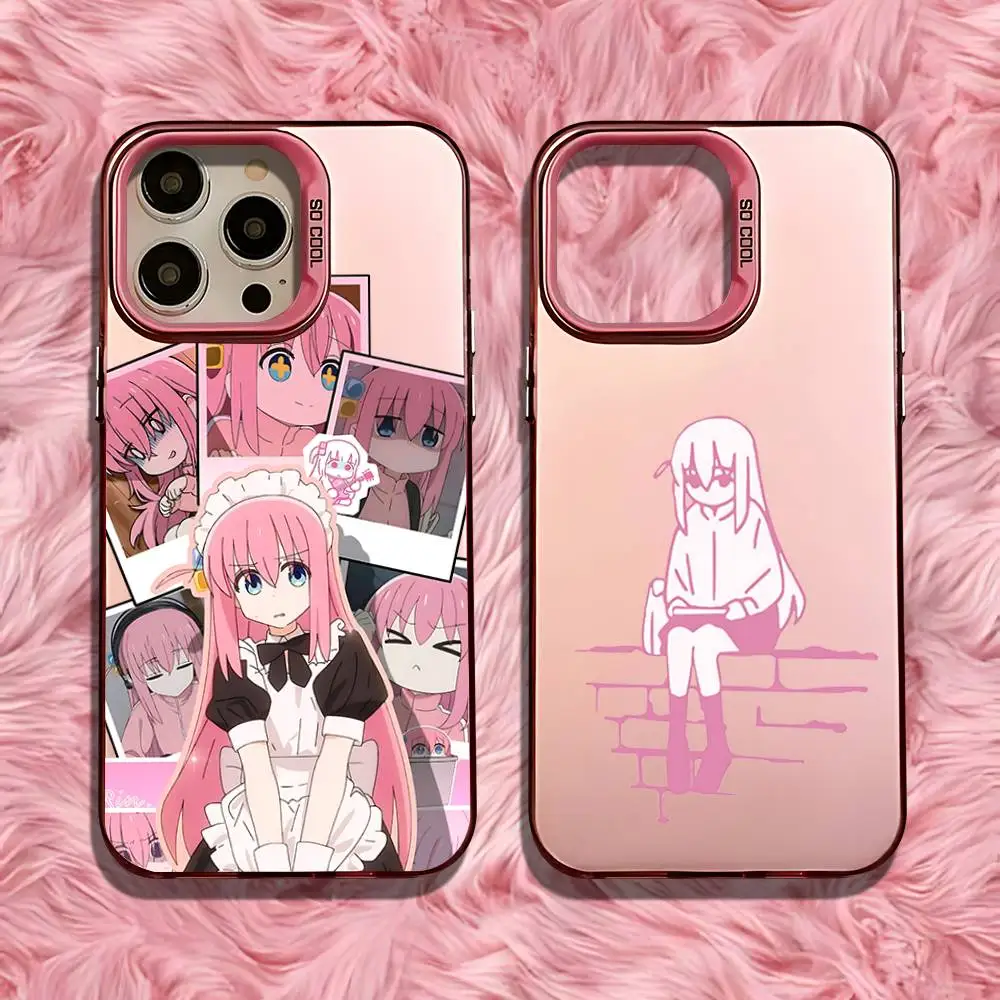 

B-Bocchi the Rock Hitori Goto Phone Case For iPhone 16,15,14,13,12,11,Pro,Max,Plus,Mini,SE Anti Fall Pink Matte Hard Bumper