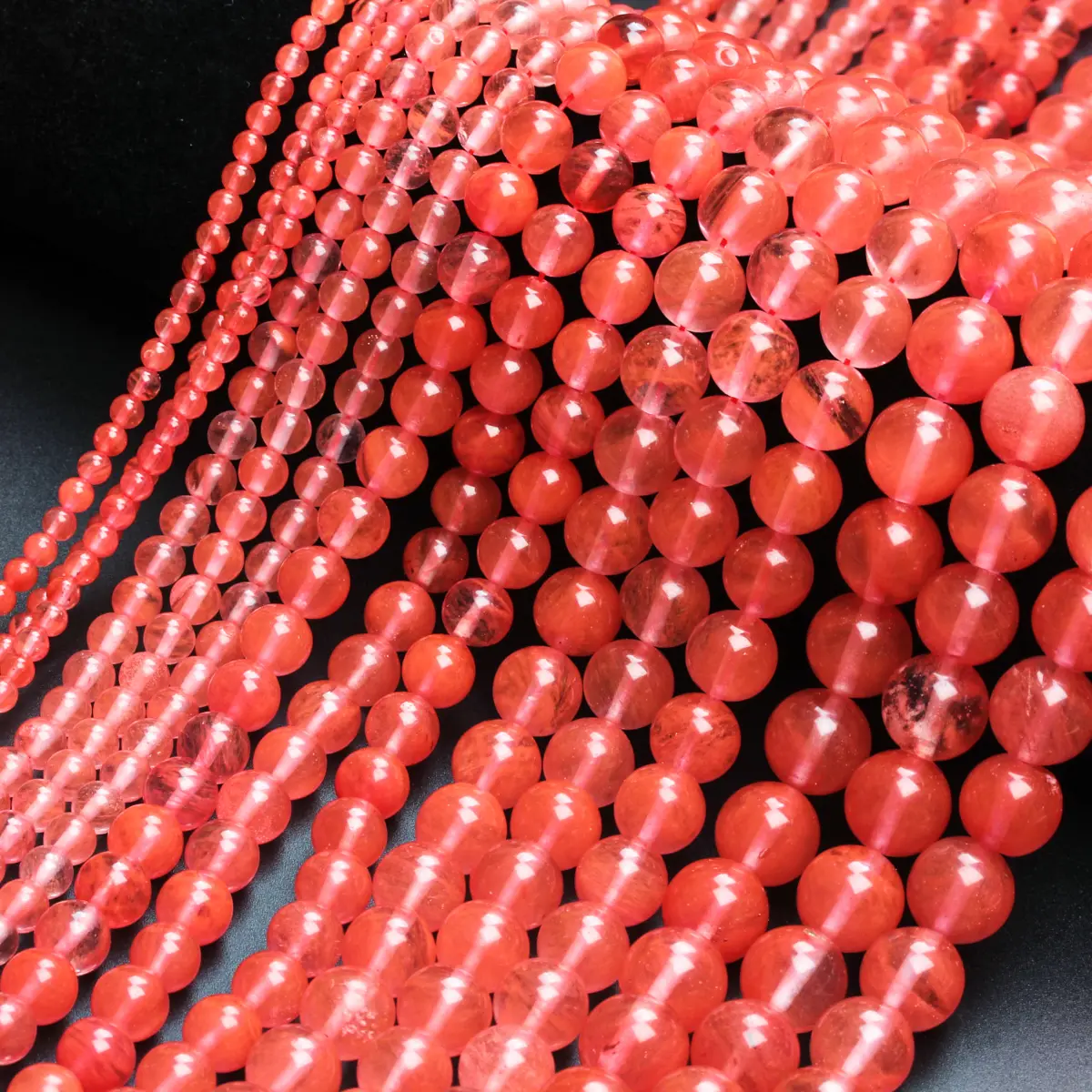 4/6/8/10/12mm 40-15Pcs Watermelon Red Stone Natural Stone Beads For Jewelry Making Bracelets DIY Handwork