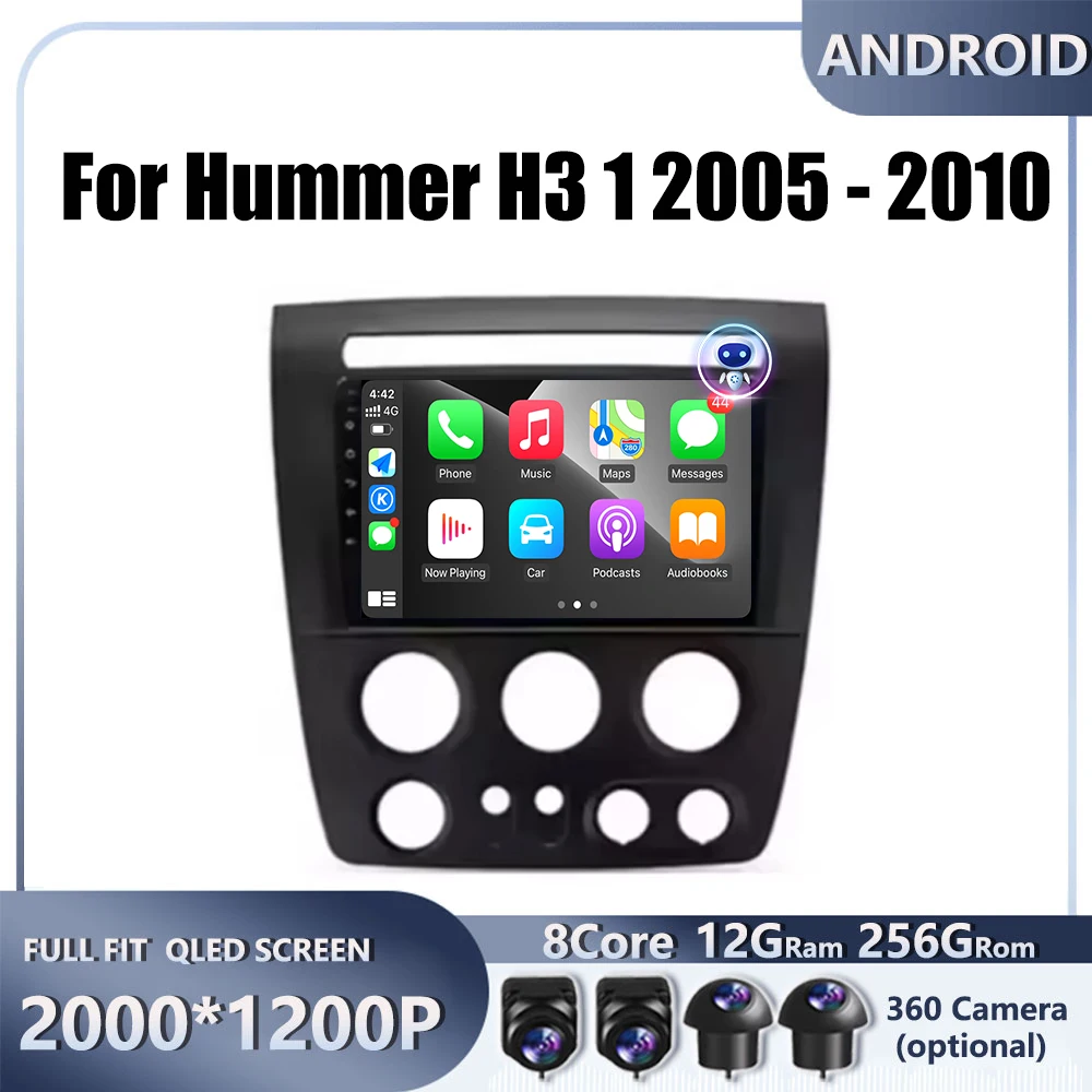 

Android Carplay Auto For Hummer H3 1 2005 2006 2007 2008 2009 2010 Car Radio Navigation GPS Multimedia Video Player DSP 4G