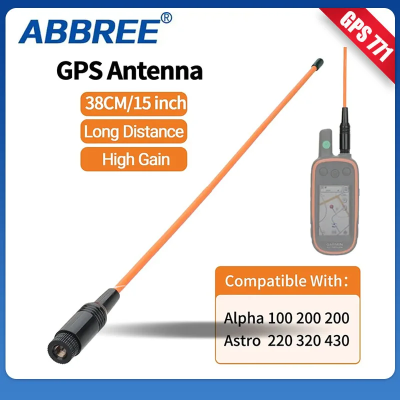 GPS 771 Antenna SMA-Male Garmin GPS Alpha 38CM Whip Antenna Extended Long Range for Alpha 100 200 Astro 220 320 430 Ham Radio