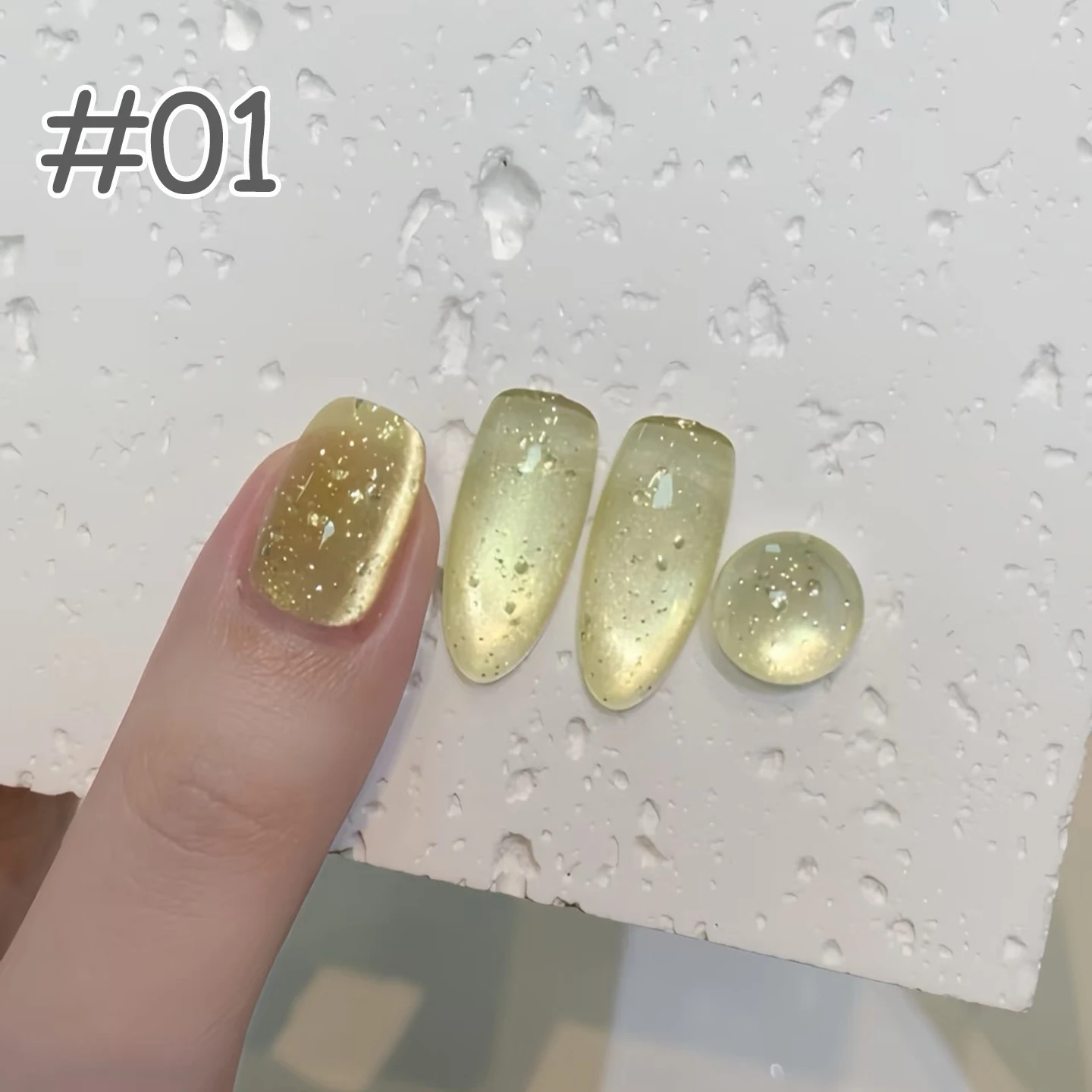 1 قطعة ZH الصيف منعش فقاعة الماء الملونة القط العين هلام طلاء الأظافر جديد شعبي سوبر بريق الزجاج حبة صالون الأظافر مسمار الفن