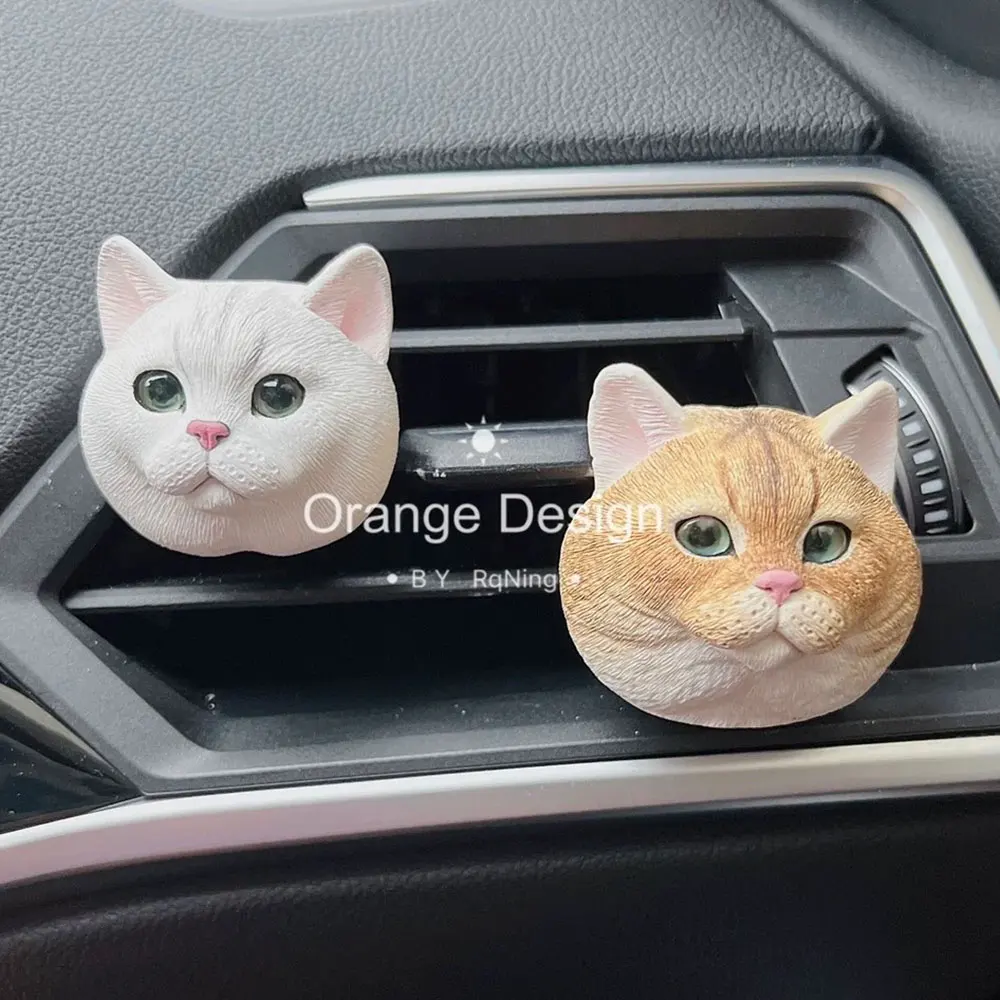 Cute Cat Head Silicone Mold Handmade Aromatherapy Gypsum Soap Pet Kitty Birthday Avatar Fondant Mold DIY Car Air Vent Decoration
