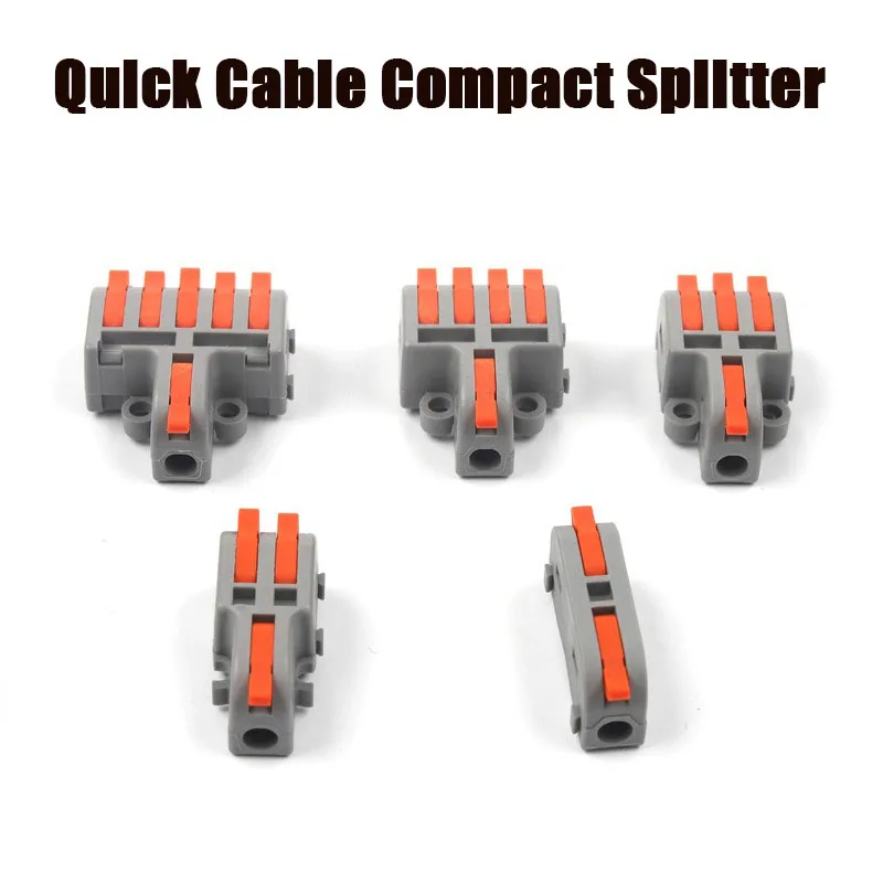 

1 Piece Quick Cable Compact Splitter Connector with Lever Terminal Block Push-in Wire Connector Universal Conductor Wiring