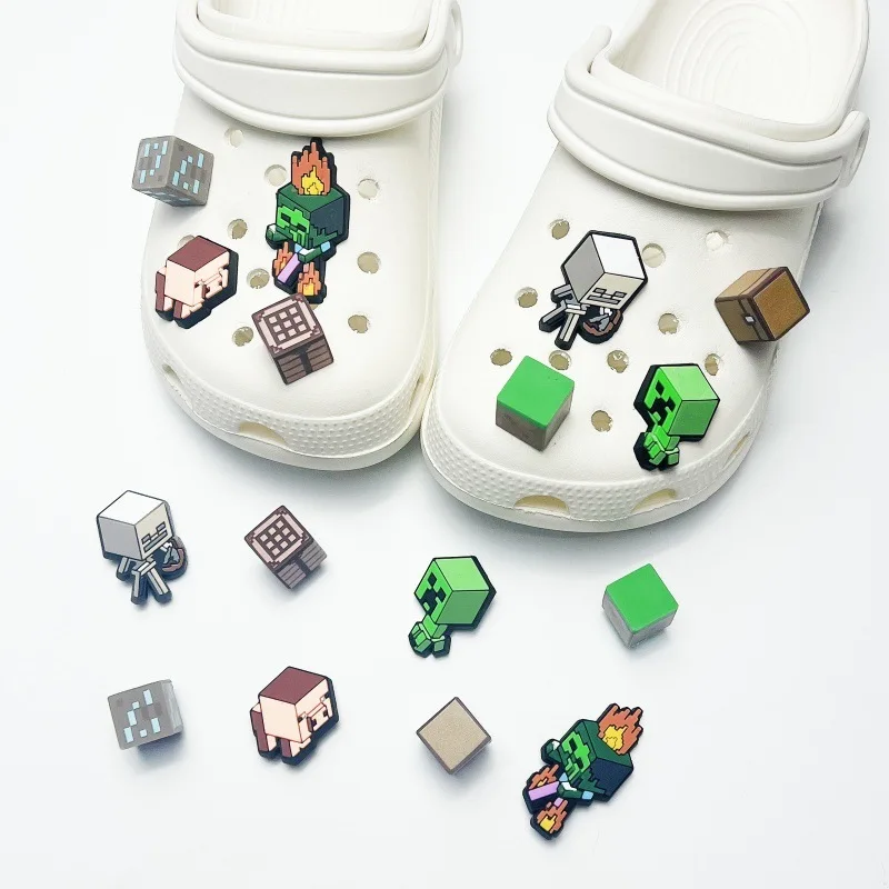 8Pcs Game Series DIY Shoe Charms For Clogs Bubble Slides Sandals Garden Removable Shoe Decorations Accessories Christmas Gifts