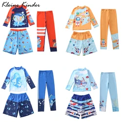 Traje de baño de manga larga para niños, traje de baño para niños, protección solar UV, cubierta completa, ropa de playa para niños, 4-11T