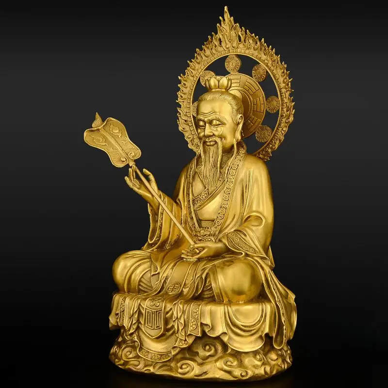Feng Shui Brass Taishang Laojun Statue Home Offerings Worship Ancestral Living Decor