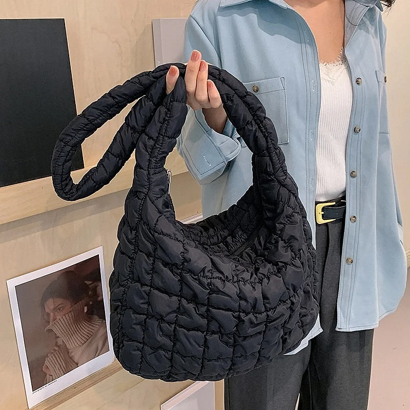 

Women's Down Bag - 1 Piece, Fashion Button Design, Lightweight Polyester Crossbody Bag, Fashion Women's Crossbody Bag