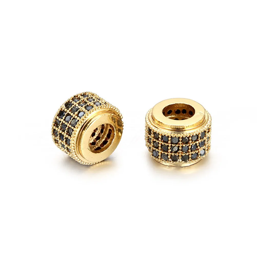 

5Pcs Zircon Cylinder Copper Loose Beads DIY Jewelry Making Beaded Bracelet Necklace Accessories Fashion Metal Beads Elegant