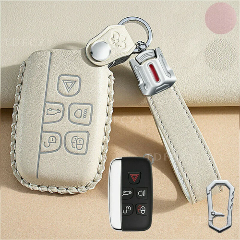 

A+ For Land Rover Range Rover Velar Leather Remote Key Case Cover Shell Fob Chain