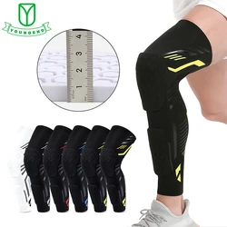 Anti-collision Padded Knee Compression Brace Long Leg Sleeves for Sports Basketball, Football, Volleyball,Knee Pads Shin Support